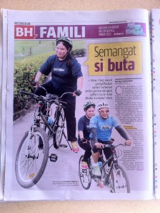 Blind Tandem Cycling in Berita Harian newspaper