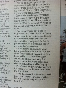 Cycling Blind appeared in The Star