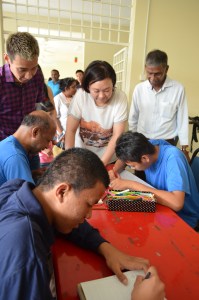 Puan Sri Chelsia Cheng, Chairman of Lion-Parkson Foundation (Standing, 2nd from R)