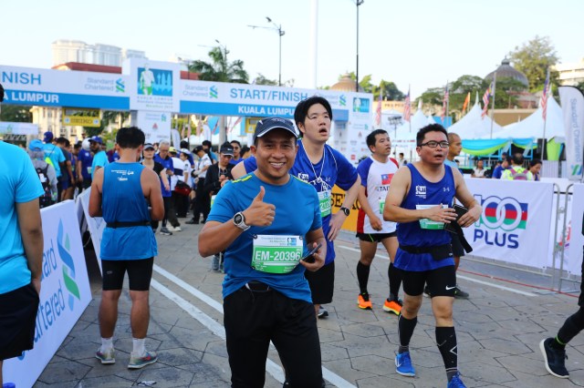 Runners after the finish line
