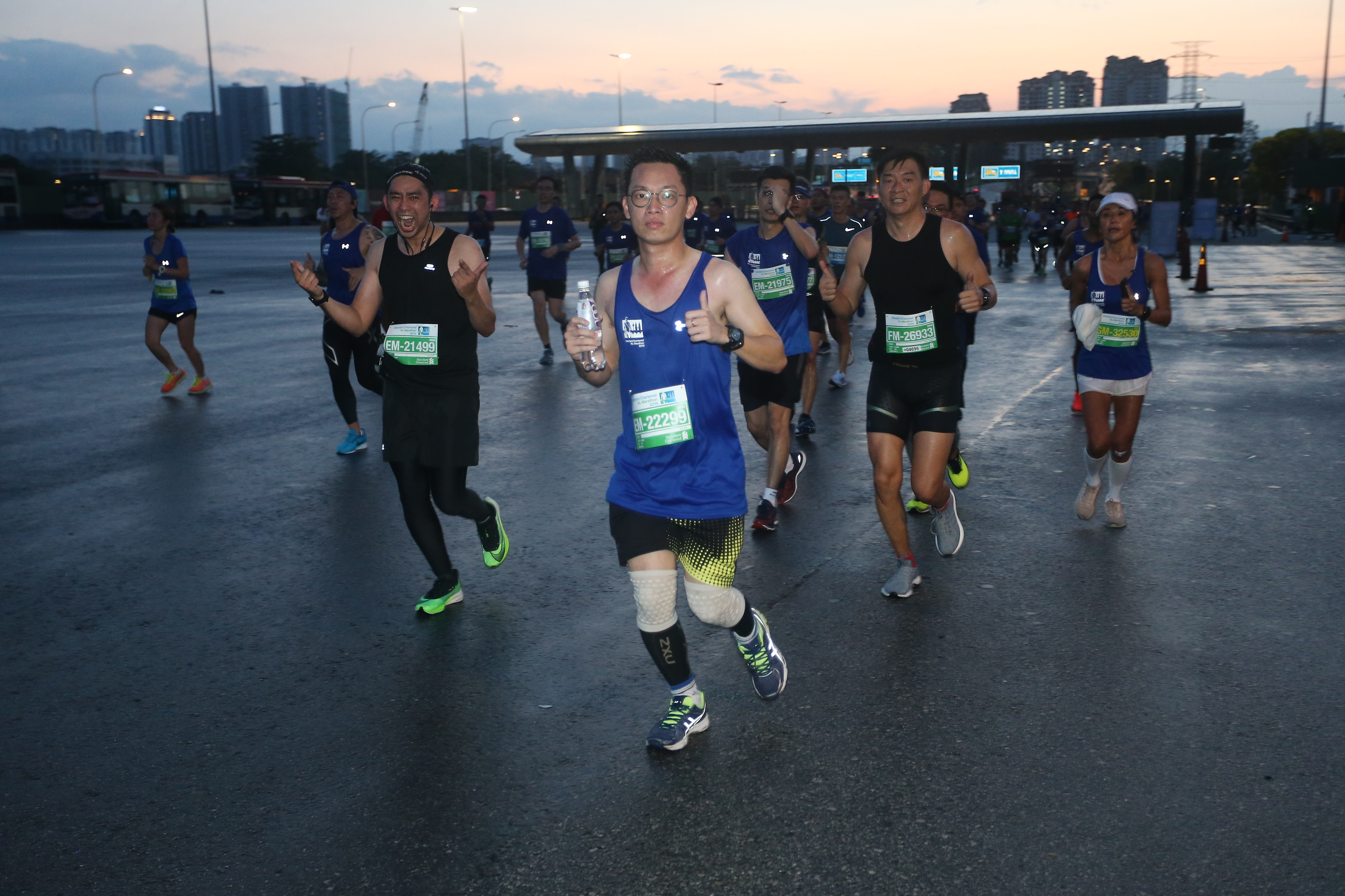 Runners on the highway
