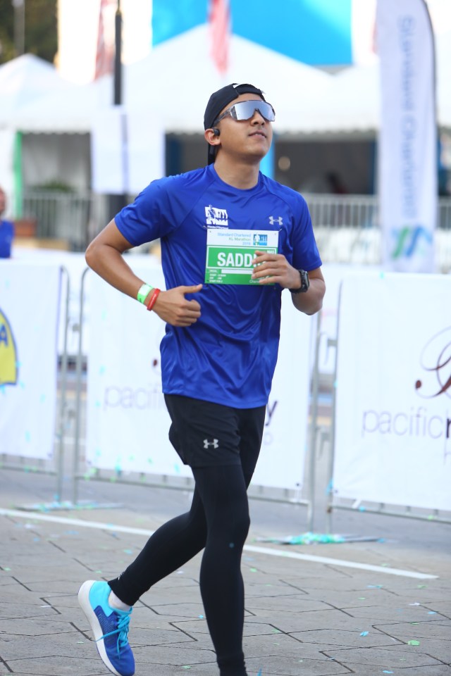 Syed Saddiq about to finish Half Marathon